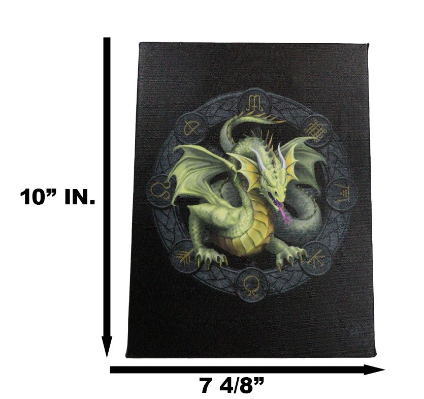 Anne Stokes Mabon Drake Sabbats Wheel of The Year Dragon Canvas Wall Decor - Ebros Gift