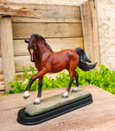 Western Equine Thoroughbred Pride Brown Chestnut Horse Figurine On Base 8"H
