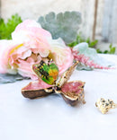 Green Monarch Butterfly Pewter Austrian Crystals Bejewelled Trinket Jewelry Box