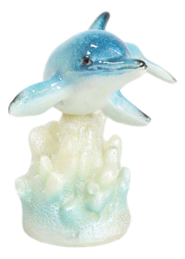 Ocean Marine Sea Dolphin Swimming By Tropical Coral Reef LED Light Figurine