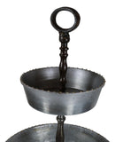 Rustic Farmhouse 3 Tiered Tabletop Galvanized Metal Serving Tray With Handle