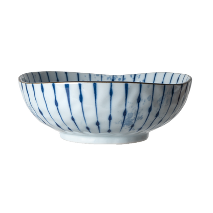 Pack Of 6 Fubuki Tokusa Made In Japan Round Flair Deep Plates Shallow Bowls 20oz