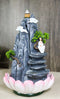 Zen Rocky Mountain Steppes With Monk On Giant Lotus Backflow Cone Incense Holder