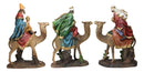 Nativity Three Wise Men Balthasar Caspar Melchior On Camels Figurine Set 12"H
