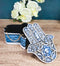 Auspicious Blue Hamsa Palm Hand Of God Evil Eye And Pentagram Decorative Box