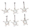 Set Of 6 Antique White Sea Turtles Ocean Marine Wall Hanger Decor Tree Ornaments