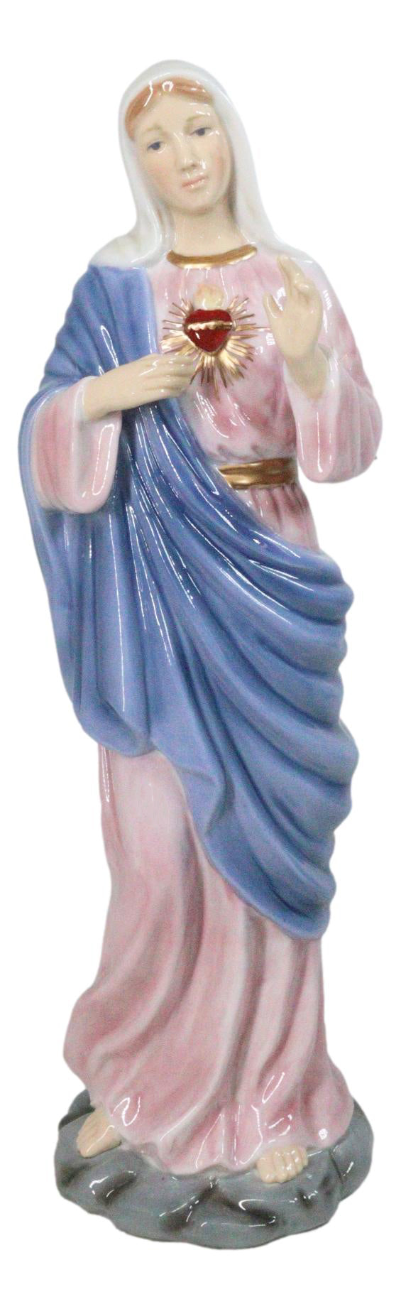 Immaculate Sacred Heart of Mary Blessed Virgin Bone China Porcelain Figurine