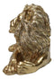 Faux Brass Gold African Safari In Regal Pose Lion King of The Jungle Figurine