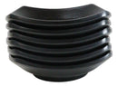 Pack Of 6 Black Silk Melamine Curved Square Appetizer Sides Banchan Plates 4.5"D