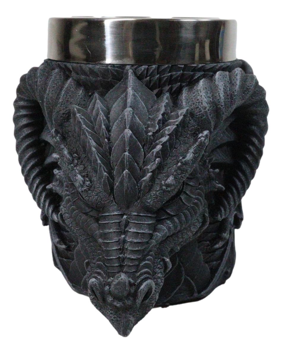 Faux Stone Gothic Horned Dragon Gargoyle Behemoth 16oz Coffee Mug Tankard Cup