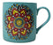 Blue Vishuddha Throat Chakra Zen Flower Of Life Mandala Circle Ceramic Mug Cup