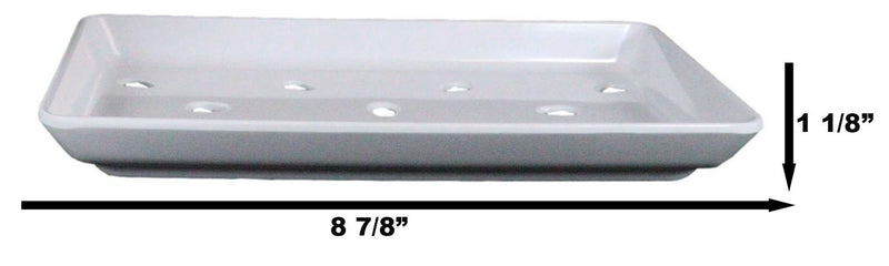 Ebros White Neta Zara Sushi Sashimi Plate With Drip Holes 8.75"L x 5"W PACK OF 8