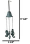 Verdigris Distressed Brass Metal Nautical Bell With Marine Seahorses Wind Chime