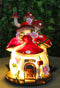 LED Light Up Enchanted Fairy Garden Toadstool Mushrooms Cottage House Figurine