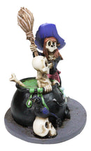 Day Of The Dead Bewitching Kitchen Skeleton Witch Raven Potion Cauldron Figurine
