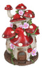 LED Light Up Enchanted Fairy Garden Toadstool Mushrooms Cottage House Figurine