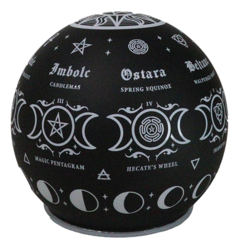 Pagan Calendar Wheel Of The Year Triple Moon Sacred Symbols LED Globe Light