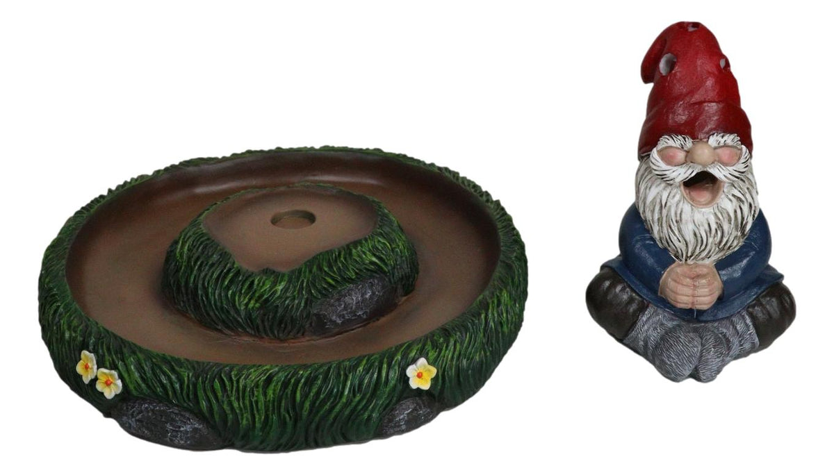 Gnaughty Pot High Smoking Gnome Zen Meditation Cone And Stick Incense Burner