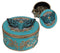 Turquoise And Gold Scrollwork Death Moth Skull Decorative Trinket Jewelry Box
