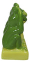 Trio Green Frogs See Hear Speak No Evil Salt Pepper Shakers Toothpick Holder