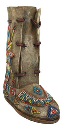 Southwestern Tribal Native Arrows Indian Moccasin Faux Leather Boot Vase Decor