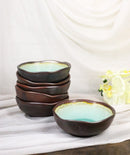Pack Of 6 Midori Kannyu Green Porcelain Ceramic Small Shallow Bowls 7.5oz