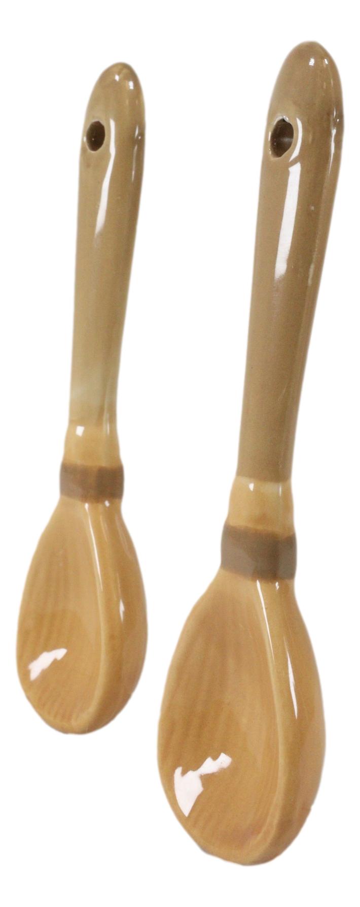 Witchcraft Witch Broomsticks Glossy Ceramic Tea Coffee Stirring Spoons Set Of 2