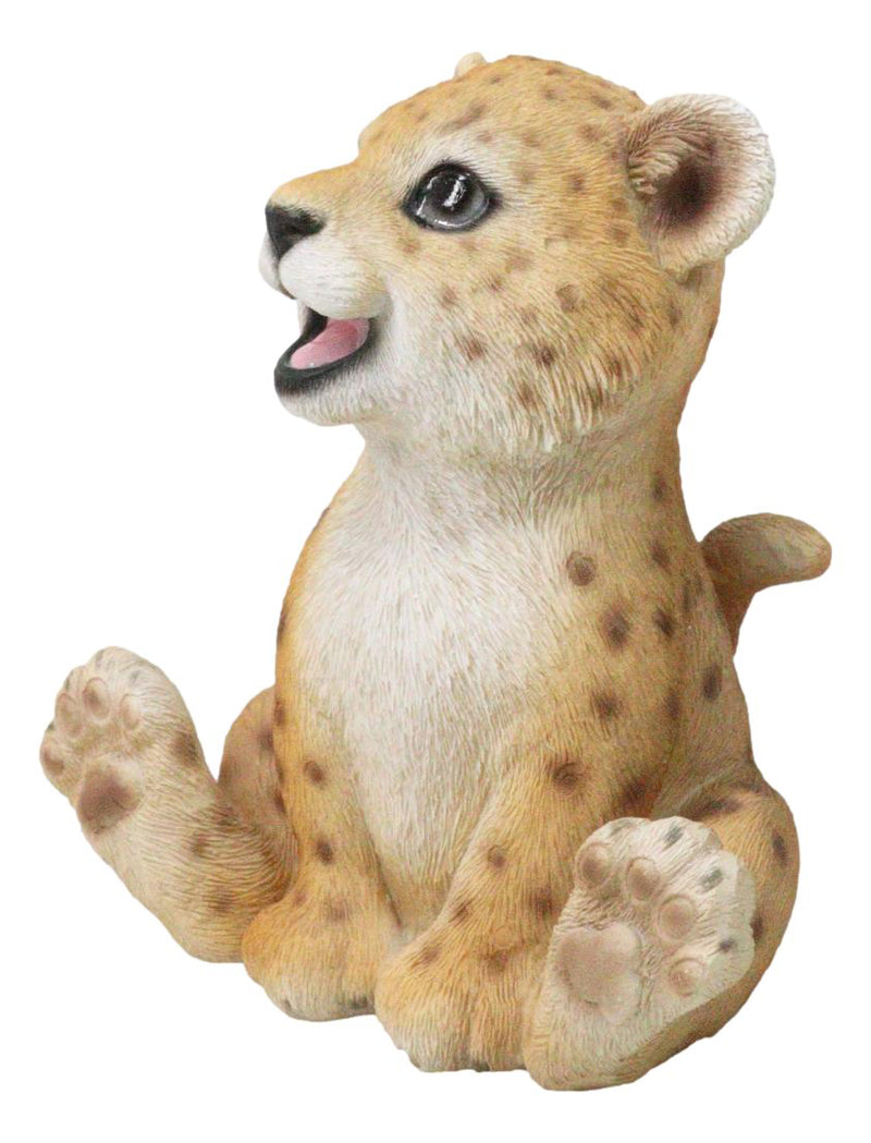 Whimsical Animal Kingdom Leopard Cub Seated With Big Smile Figurine