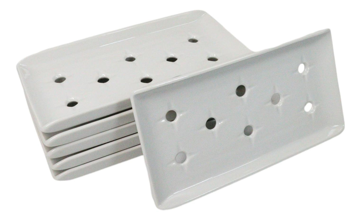 Pack Of 6 Japanese Raw Sushi Preparation Storage White Neta Zara Ceramic Plates
