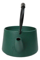 Matte Green Modern Straight Edge Design Tetsubin Larger Cast Iron Teapot 33oz