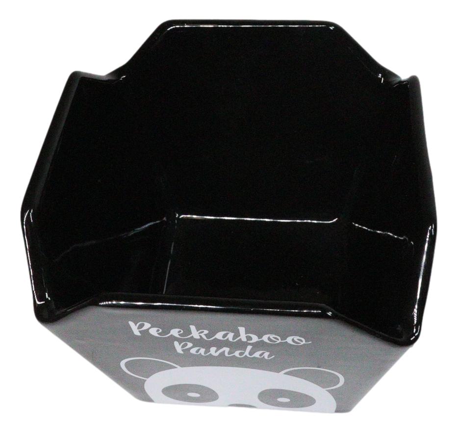 Black Peekaboo Panda Takeout To Go Box Serving Bowl With Chopsticks Set