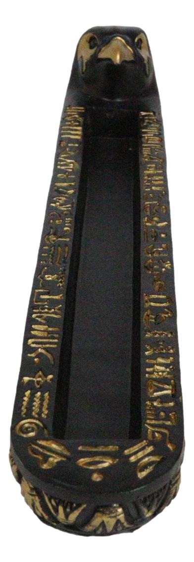 Egyptian God Of The Sky Horus Falcon Bird With Hieroglyphs Incense Burner Holder