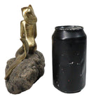 Gold Leaf Resin Abstract Art Mermaid Sunbathing On Ocean Rock Figurine 8.5" L