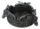 Celtic Knotwork Gothic Ram Horned Trio Arcane Dragons Cigarette Ashtray Figurine