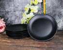 Pack Of 6 Black Silk Melamine Round Dinner Plates 10"D Restaurant Supply
