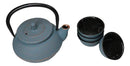 Sky Blue Hobnails Textured Petite Cast Iron Teapot 10oz With 4 Mini Tea Cups Set