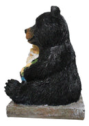 Backwoods Buddies Black Bear Hugging Gnome Figurine Whimsical Woodland Bear
