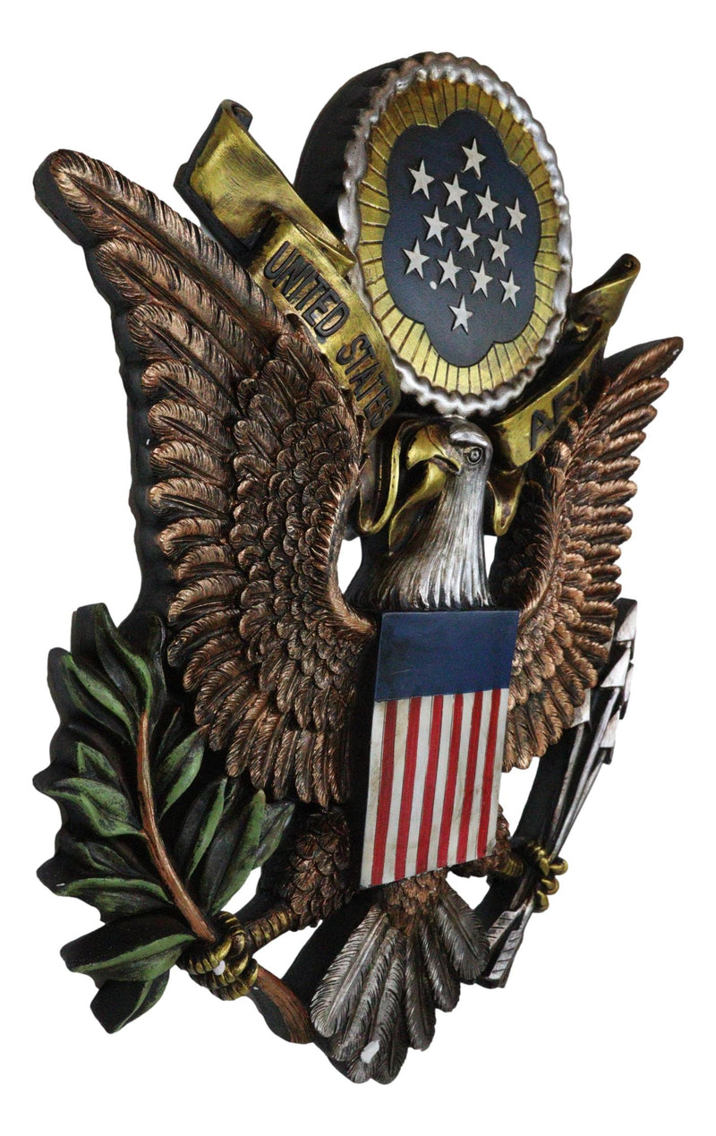 Patriotic United States Army Bald Eagle Great Seal Military Wall Decor Plaque