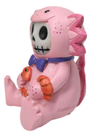 Furrybones Cute Pink Loti The Axolotl Holding Worm Skeleton Figurine Furry Bones