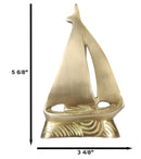 Nautical Brass Metal Golden Sailor Sailboat Boat Ship Door Knocker Sculpture