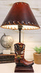 American Forgotten Soldier Eagle Rifle And Helmet Cowboy Boot Desktop Table Lamp