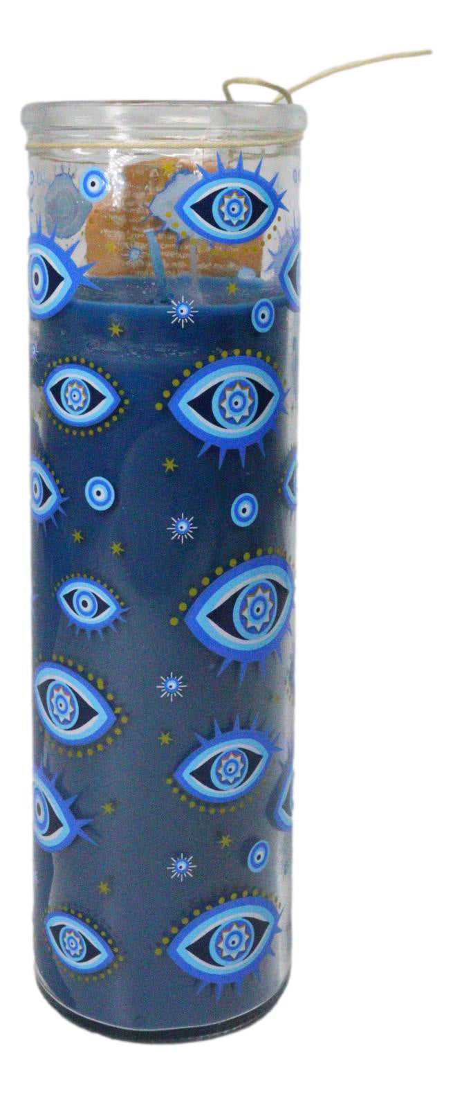 Ebros Wicca All Seeing Eye White Rose Scented Candle in Glass Tube 8.25 Inch
