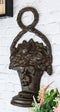 Rustic Cast Iron Flowers In Basket Vase Decorative Door Stopper Or Wall Decor