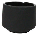 Black Modern Cylindrical Japanese Tetsubin Style Cast Iron Tea Cups Set of 4