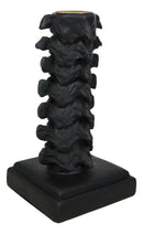 Black Vertebrae Back Bones Spine Skeleton Macabre Taper Candle Holder Figurine