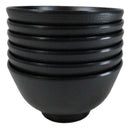 Pack Of 6 Black Silk Melamine Rice Miso Soup Salad Fruit Small Bowls 15oz