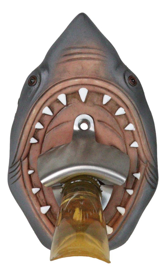 Set Of 2 Nautical Sea Great White Shark Jaws Wall Soda Beer Bottle Cap Openers