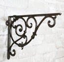 Pack of 2 Vintage Classic Rust Finish Wrought Iron Victorian Scroll Wall Hooks