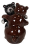 Ceramic Black And Grizzly Brown Bears Hugging Dancing Salt And Pepper Shakers