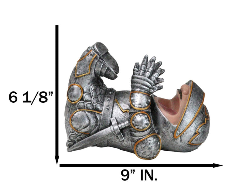 Royal Knight Suit of Armor Wine Guzzler Holder Kitchen Decor Resin Figurine
